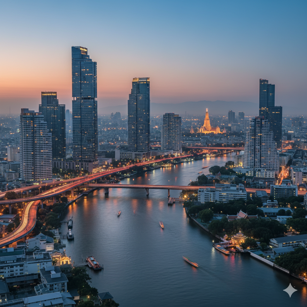 เมื่อคุณเริ่มเบื่อ AI : ภาพวิวกรุงเทพ ที่ให้ Gemini สร้างให้ (source: Gemini) ดูผ่านๆ โอเคนะ แต่ถ้าดูละเอียดก็จะบอกว่า นี่ที่ไหนเนี่ย